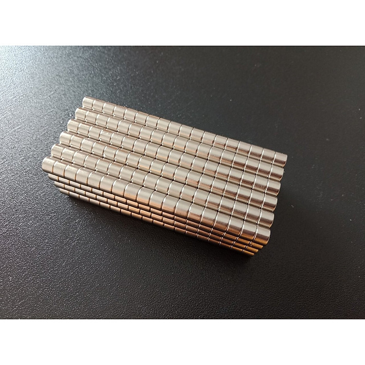 100 Viên Nam Châm Đất Hiếm Loại Tròn 4x3mm Mạ Niken Lực Từ N35 Cực Mạnh