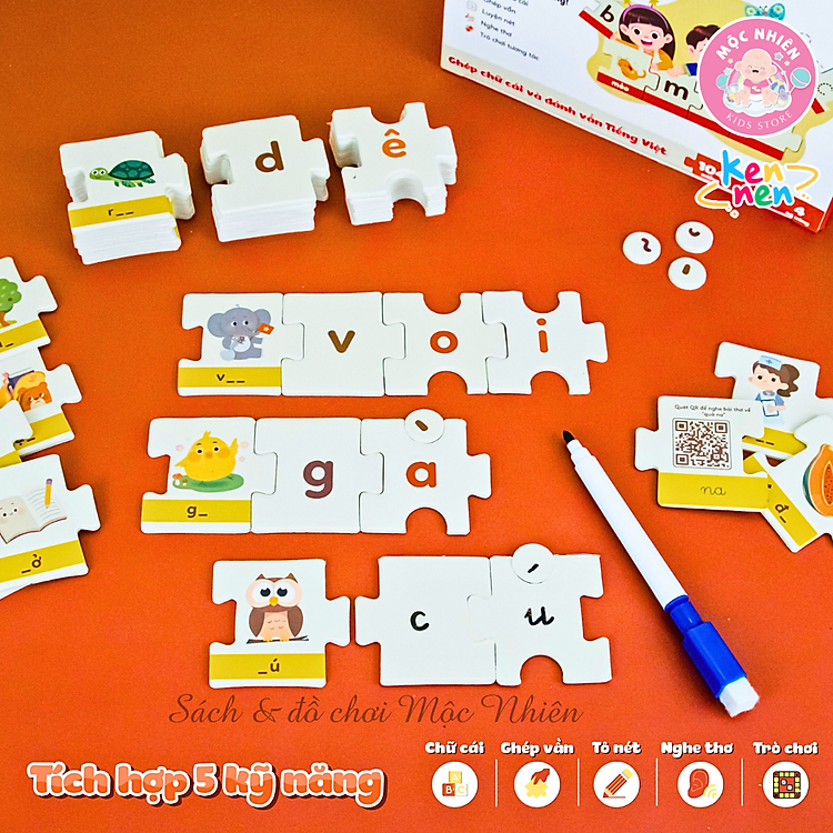 Mua Kennen Match it - Puzzle học chữ Tiếng Việt Chính hãng Tiết kiệm - Hình ảnh 4