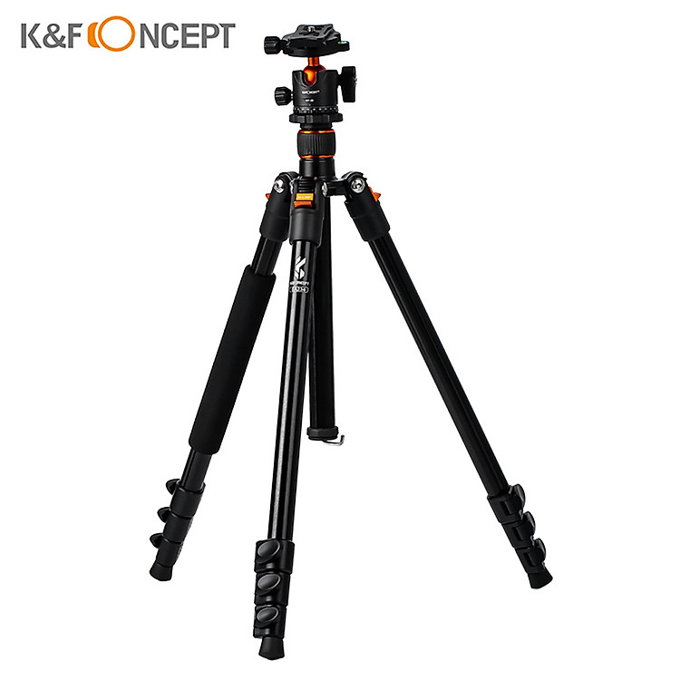 K&F CONCEPT Adjustable Height Camera Tripod Stand Aluminum 4-Section 63.4in/161cm 10KG Payload with Panoramic 360°