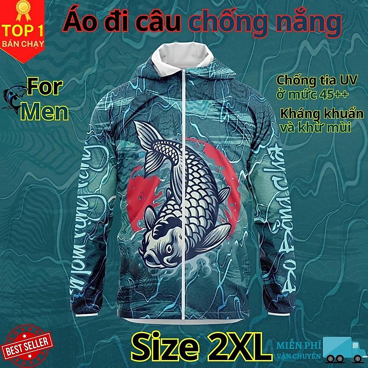 Áo câu cá thời trang chống nắng đủ size từ 50-85kg - Áo đi câu chất liệu chống tia UV cao cấp D Danido
