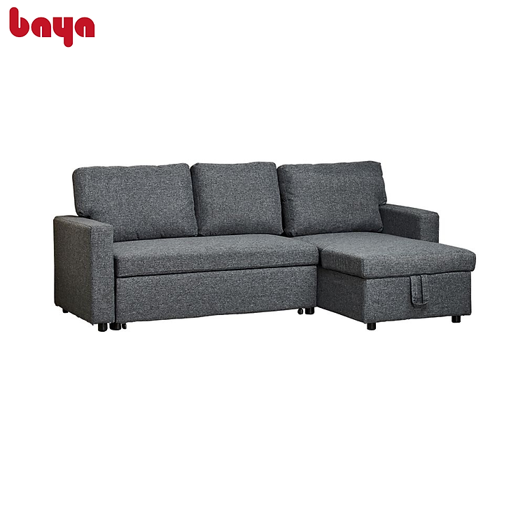 Sofa Giường Có Hộc BAYA SILVA Có Phần Khung Làm Từ Gỗ Thông/ Plywood Chắc Chắn, Bền Đẹp Vỏ Bọc Polyester Êm Ái, Thiết Kế Gọn Gàng Với Ngăn Chứa Rộng Rãi 5249