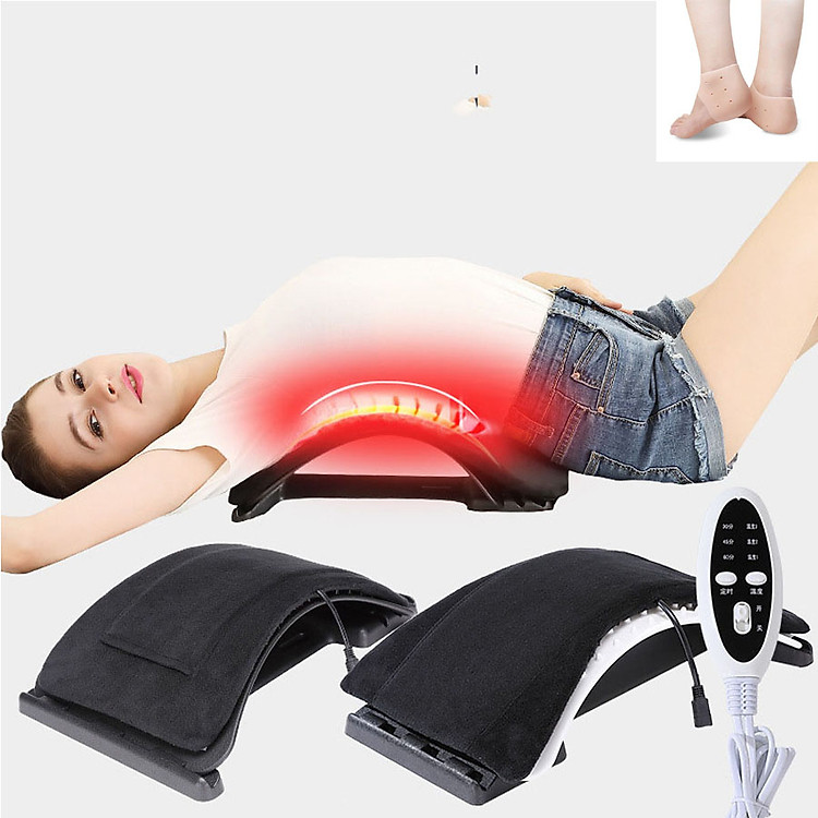 Máy Nắn Chỉnh Lưng, Cột Sống Thế Hệ Mới Bằng Điện - Với 3 Chế Độ Sưởi Nhiệt Khác Nhau - Hỗ Trợ Giảm Đau Lưng, Thoát Vị Đĩa Đệm, Đình Hình Cột Sống - Tặng Kèm 1 Bộ Đệm Gót Chân Siêu Tốt