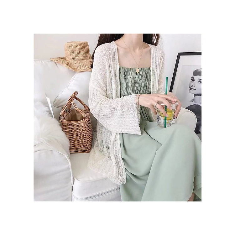 Áo Khoác Cardigan Len Mỏng Phong Cách Hàn Quốc