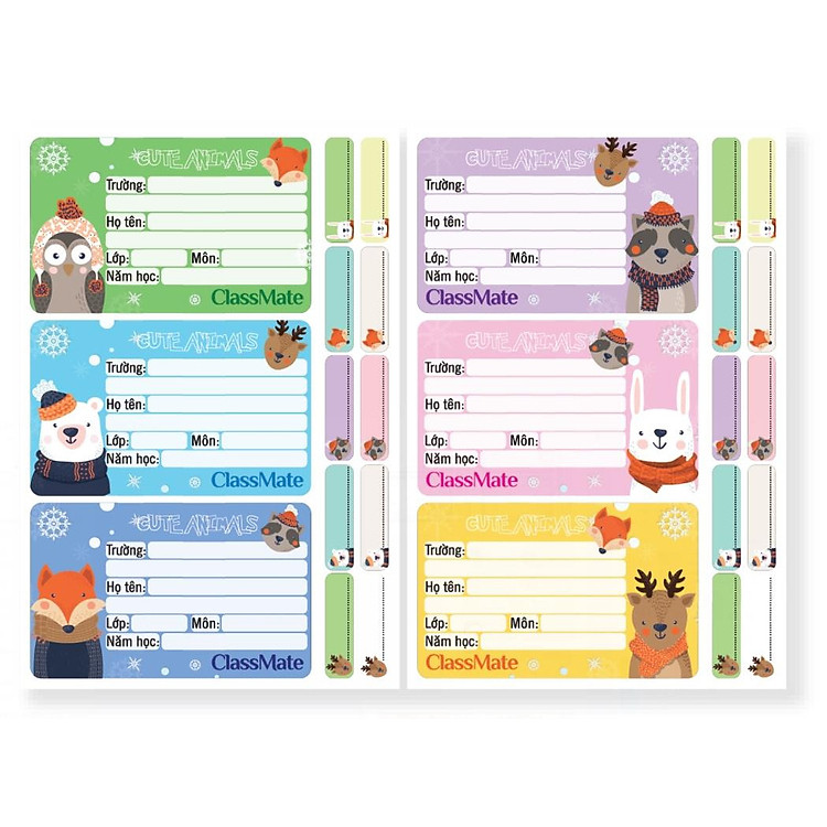 Combo 5 tập nhãn vở CL-NT219