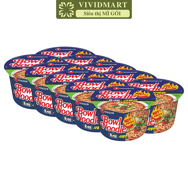 NONGSHIM - Mì tô Nongshim Yukgaejang Cay, Mì tô Yukgaejang Cay Nongshim, Mì Nongshim Yukgaejang tô (100g/tô)