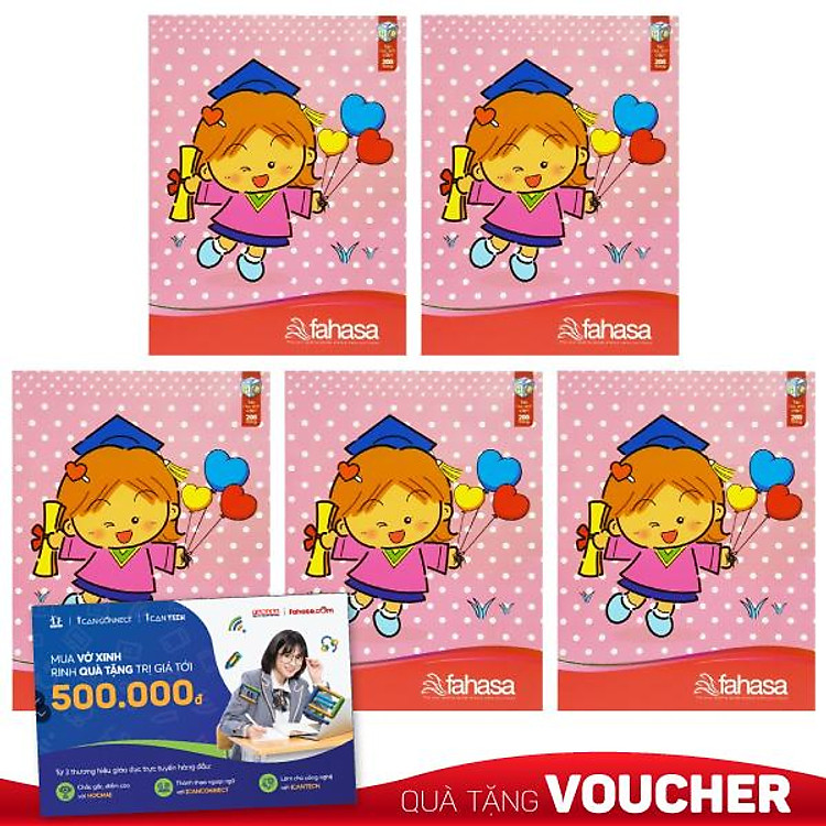 Tập Học Sinh 4 Ô Ly 200 Trang (Lốc 5 tập)