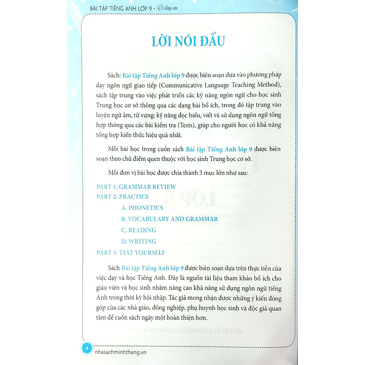 Bài Tập Tiếng Anh Lớp 9 - Có Đáp Án (Tái Bản) - Ảnh 4