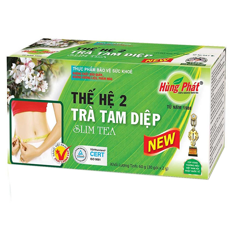 Trà Tam Diệp Thế Hệ 2 Hùng Phát Hộp 30 Gói x 2G