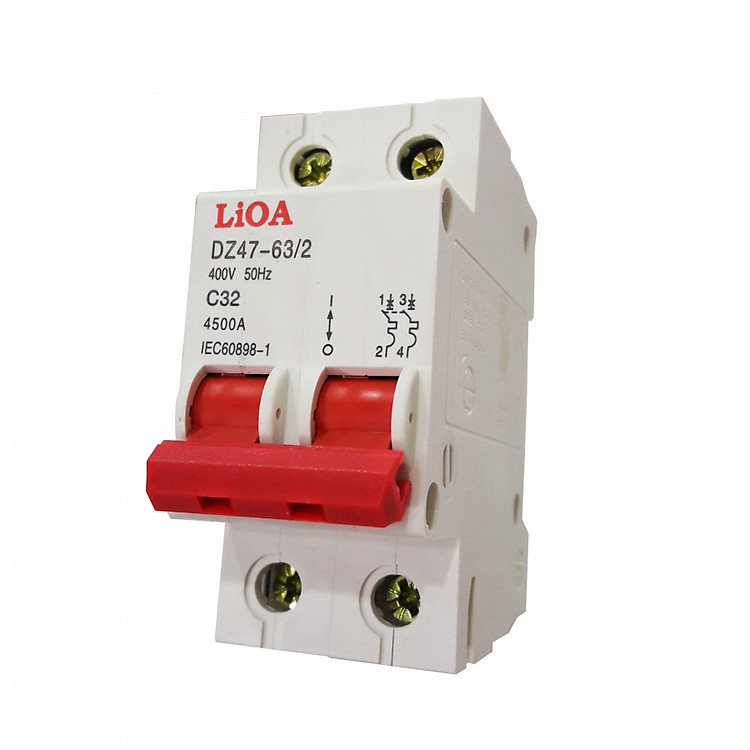 Cầu dao tự động 2 cực 32A dòng cắt 4,5KA LIOA MCB2032/4,5