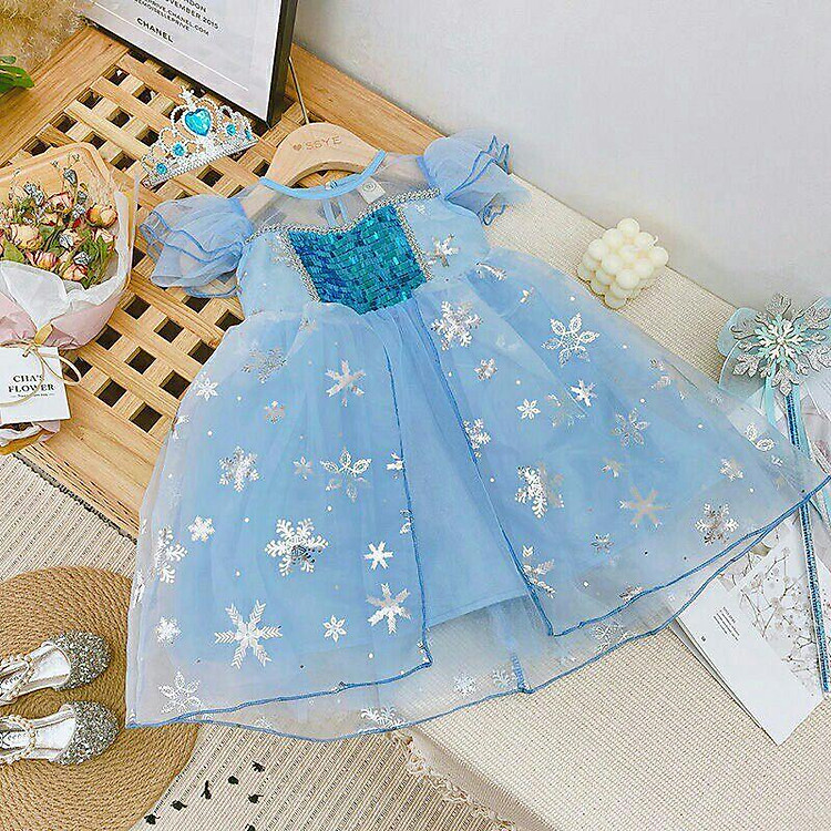 Váy đầm công chúa Elsa cho bé gái hoá trang siêu xinh