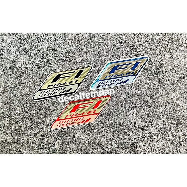 DDXM - v3 - DECAL TEM NỔI CHỮ Fi IDLING STOP... DÁN XE MÁY