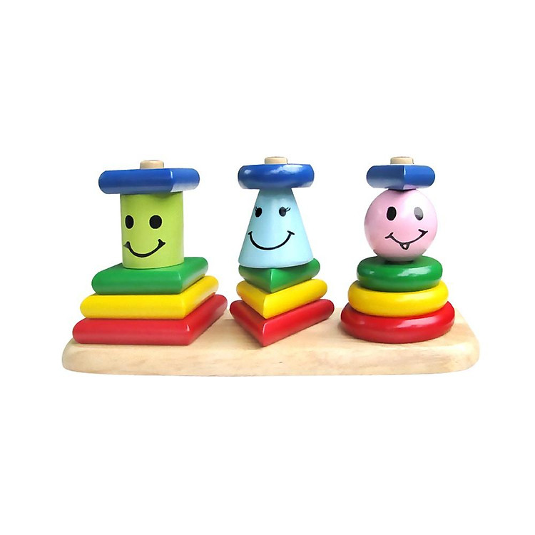 Đồ chơi gỗ Bộ xếp hình 3 trụ Chính hãng Giá tốt - Hình ảnh 2