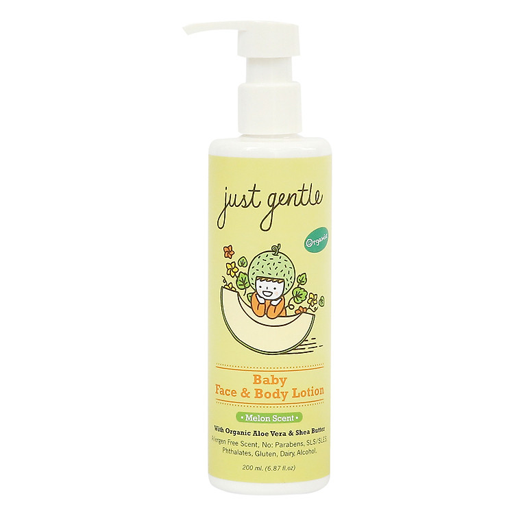 Kem Dưỡng Ẩm Hữu Cơ Hương Dưa Vàng Just Gentle JG009 (200ml) - Giao Mẫu Ngẫu Nhiên