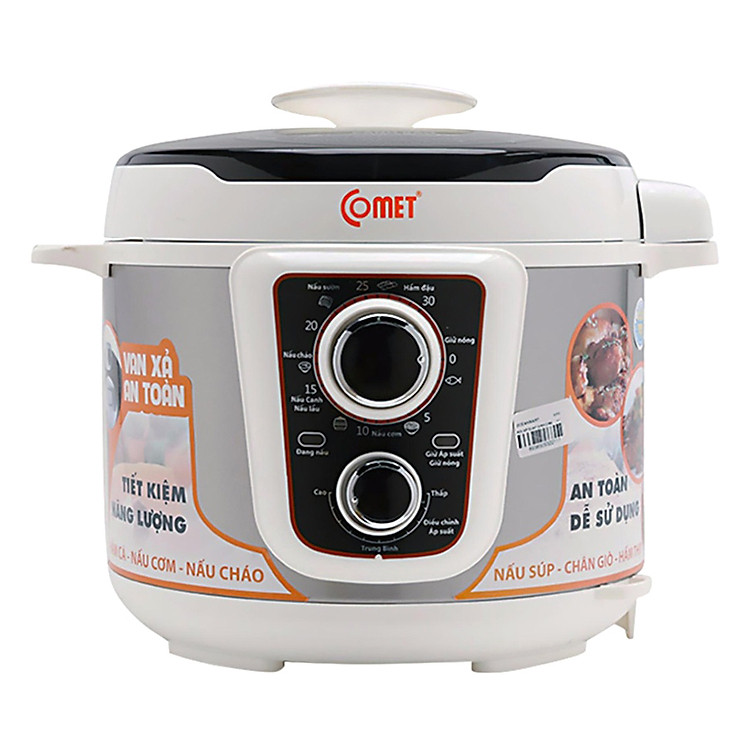 Nồi Áp Suất Đa Năng Comet CM6158W (5.0 Lít) - Trắng - Hàng Chính Hãng