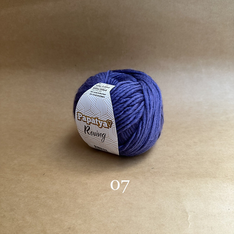 Len Papatya ấm trơn cỡ sợi to Roving đan móc thú bông, nón, khăn, áo ấm mùa đông siêu nhanh