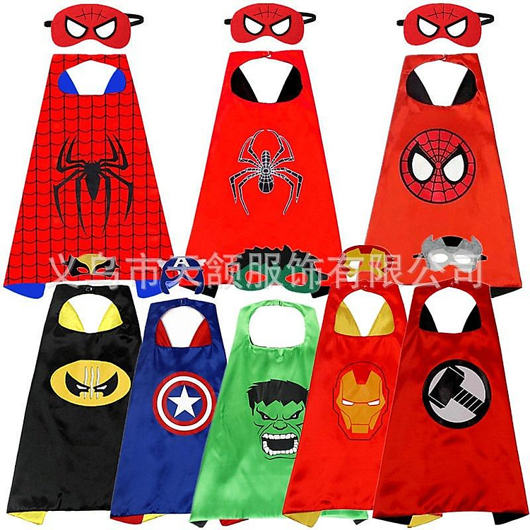 Bộ áo choàng và mặt nạ SUPERMAN màu hồng hóa trang siêu nhân cho bé trai và bé gái