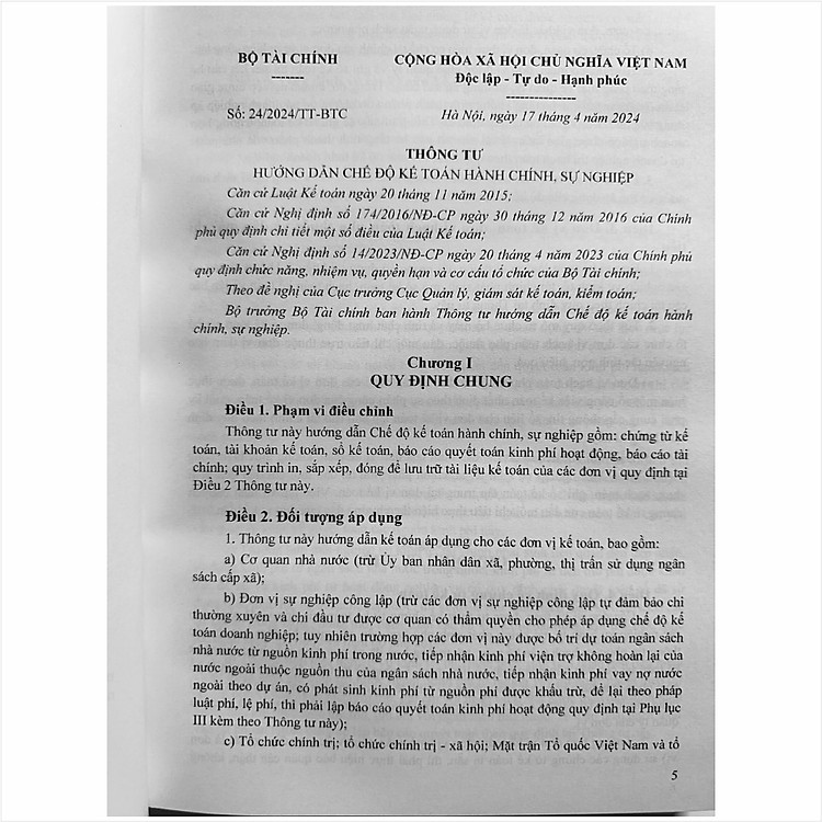 Hướng Dẫn Chế Độ Kế Toán Hành Chính Sự Nghiệp theo Thông tư 24/2024/TT-BTC (V2456T) - Ảnh 3