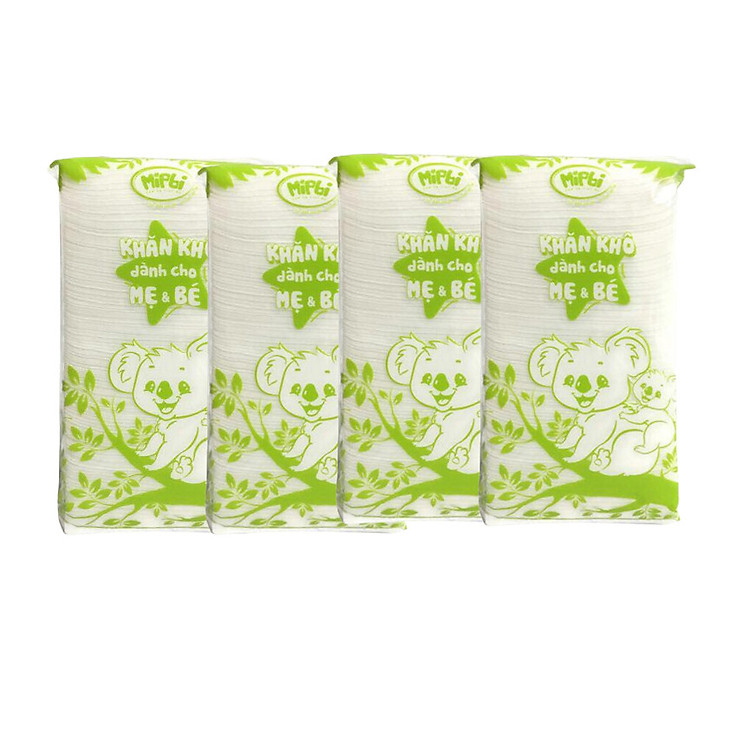 Combo 4 Gói Khăn khô đa năng Mipbi (300g/Gói)