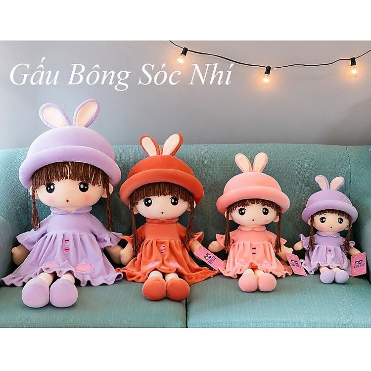Gấu Bông Búp Bê Váy Nhung Tím 50cm Chính hãng Giá tốt - Hình ảnh 5