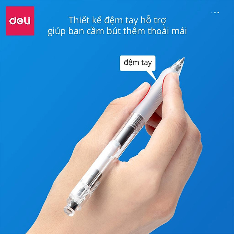 Bút bi gel Deli A575 (1 ngòi, mực đen, 0.5mm) - Ảnh 6