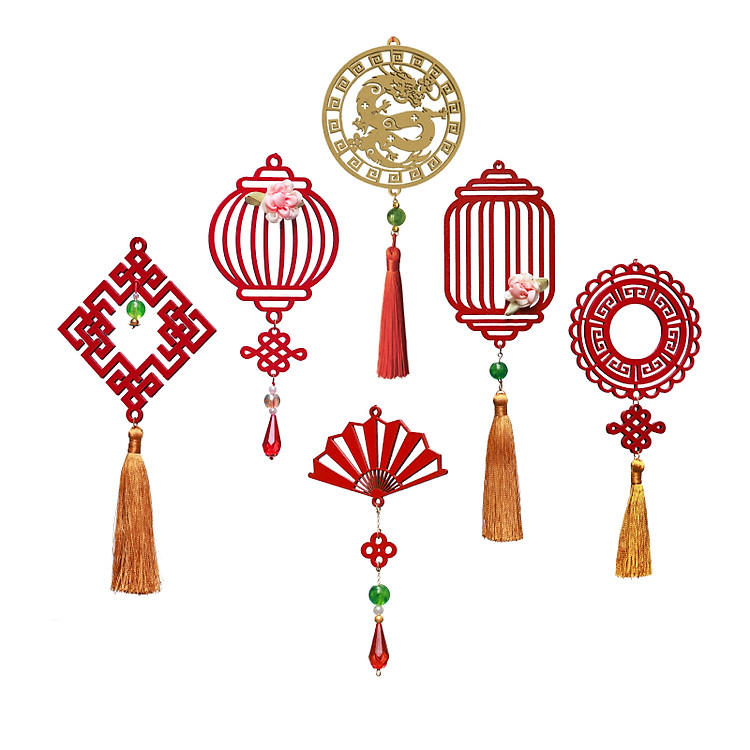 Dây treo trang trí Tết Khai Lộc Hoàng Kim (6 chiếc)