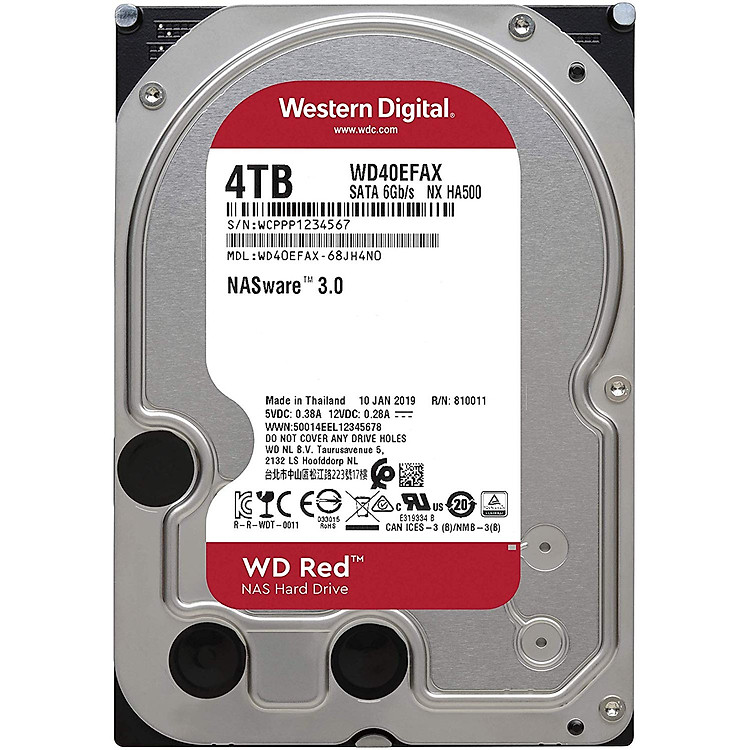 Ổ Cứng HDD NAS WD Red 4TB/256MB/5400/3.5 SATA III - WD40EFAX - Hàng Chính Hãng