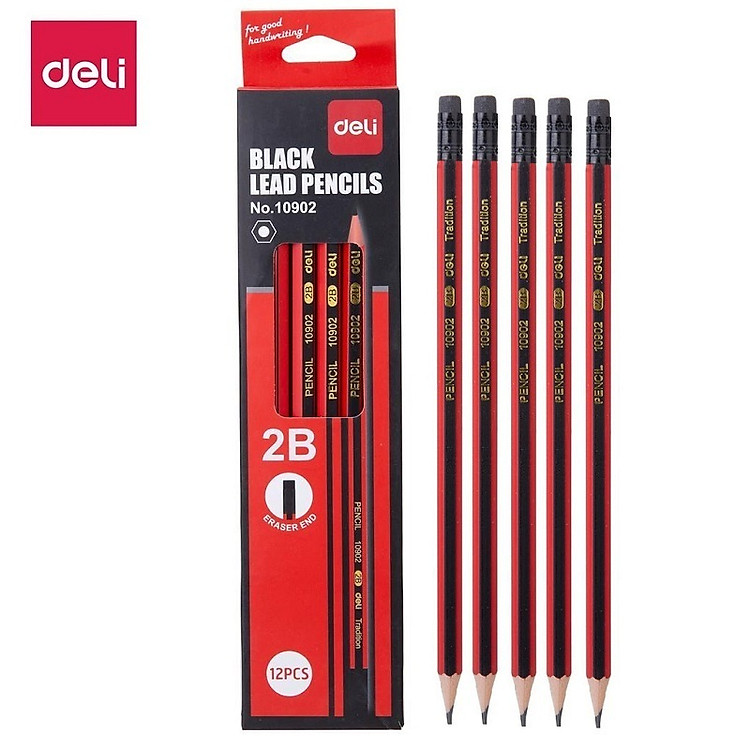 Hộp 12 bút chì 2B/HB Deli 37013 / 37014 / 37015 / 10902