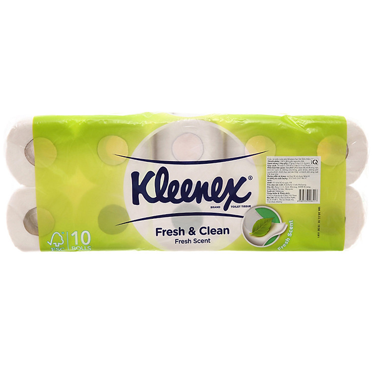 Lốc 10 Cuộn Giấy Kleenex 2 Lớp (10 Cuộn x 220 Tờ)