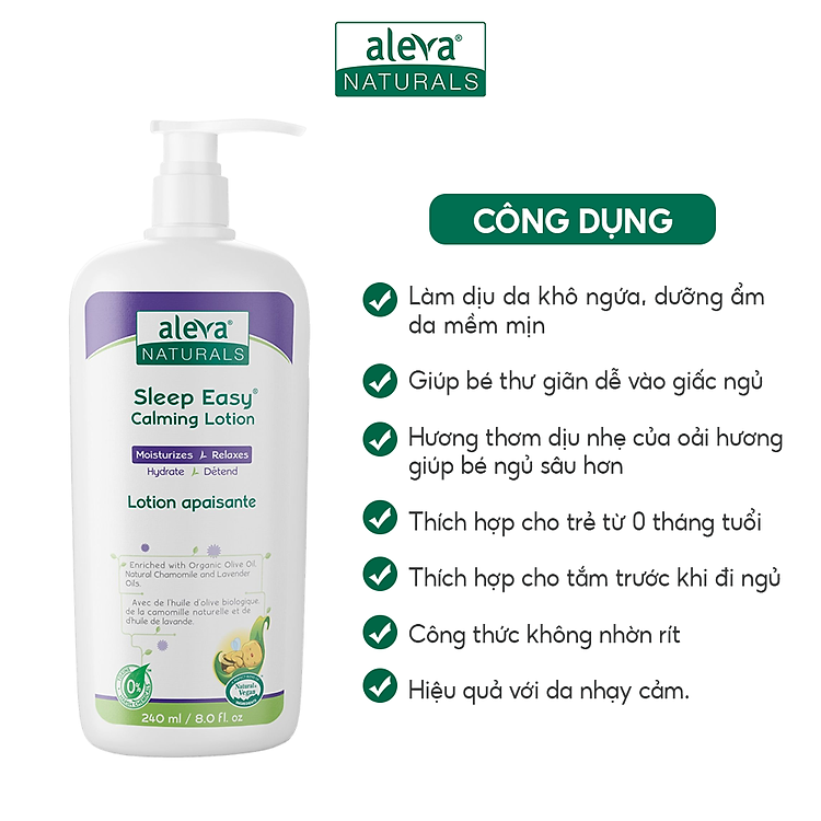 Sữa dưỡng thể cho bé Aleva 240ml Chính hãng Ưu đãi - Hình ảnh 2