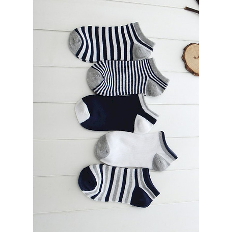 Combo 5 đôi tất vớ nam cổ thấp Casual