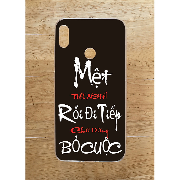 Ốp Lưng Dùng Cho Honor 8X (dẻo viền trắng trong) - Mệt Nghỉ Rồi Đi Tiếp