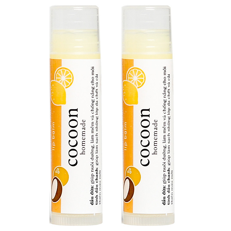 Combo 2 Son dưỡng môi lip balm Cocoon hỗ trợ điều trị thâm môi, khô nứt môi