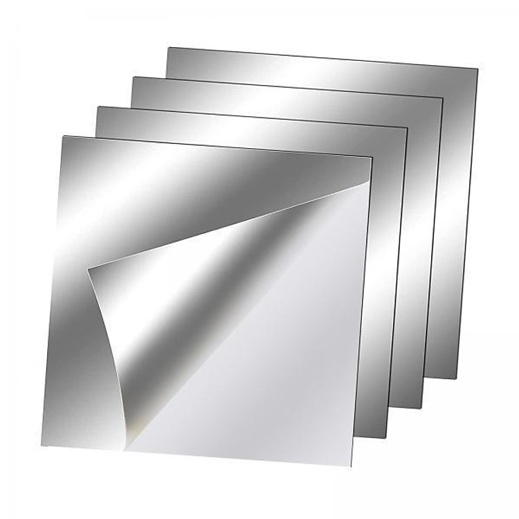 2x4Pcs Wall Mirror Tiles Mirror Wall Sticker for Door Bathroom Wall Decor 10cmx10cm