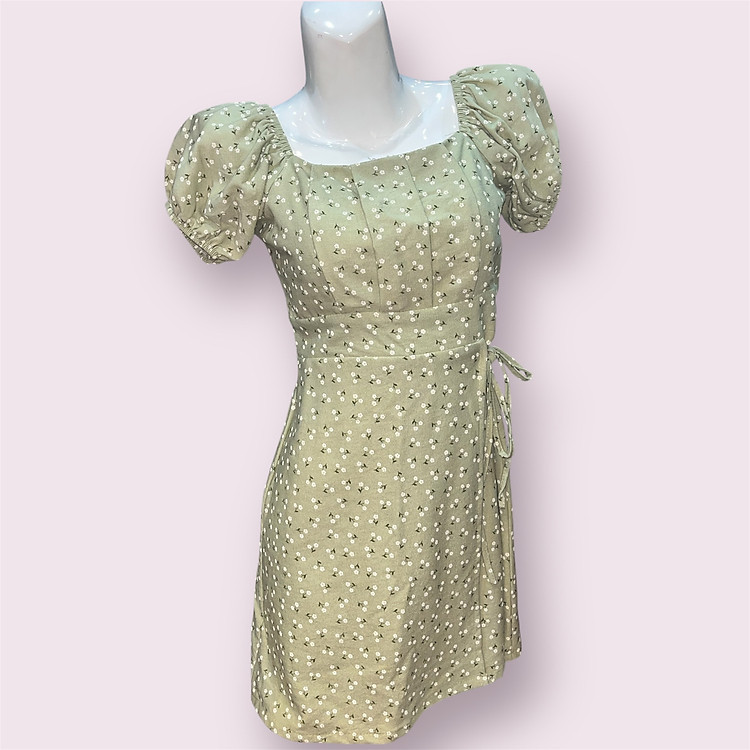 Váy Thời Trang Hoa Nhí Dễ Thương Điều Chỉnh Size Theo Dây Buộc