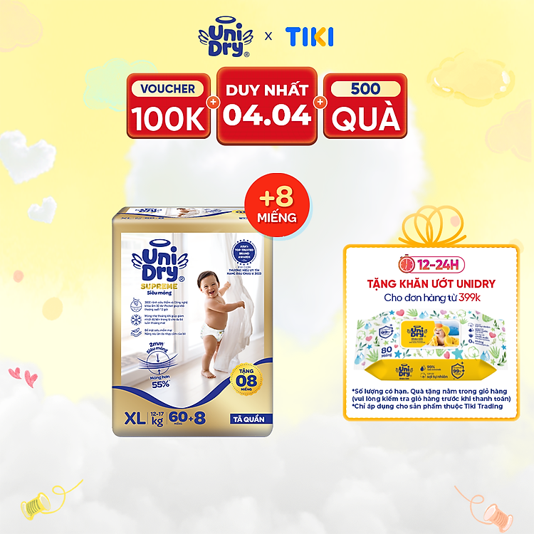 Tã quần Unidry G3X Supreme size XL Chính hãng Giá rẻ