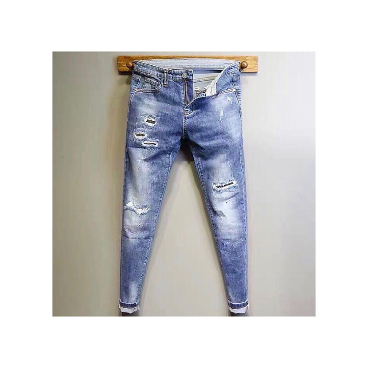 Quần jeans nam co dãn , quần bò nam kiểu trơn dáng vừa không bó sát thiết kế trẻ trung đơn điệu phá cách gồm 5 kích thước (28-32) Julido mẫu THU07
