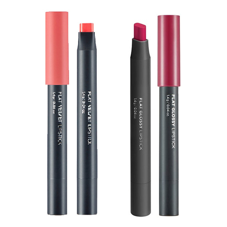 Bộ 2 Son Thỏi TheFaceShop Glossy Lipstick RD02 + Velvet Lipstick CR01 (1.4g x 2)