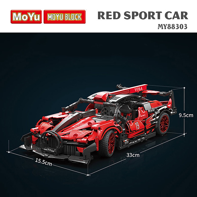 Xe Thể Thao Lắp Ráp MOYU BLOCK 88303 Chính hãng Ưu đãi - Hình ảnh 5