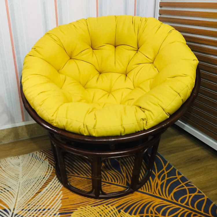 Ghế thư giãn Papasan bản đặc biệt - đệm vàng (bố thô)