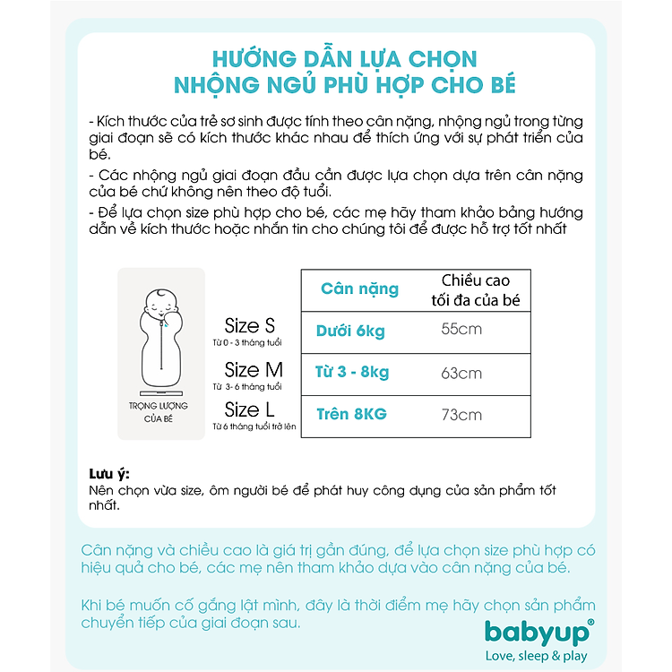 Nhộng ngủ cao cấp Babyup cho bé Chính hãng Ưu đãi - Hình ảnh 5