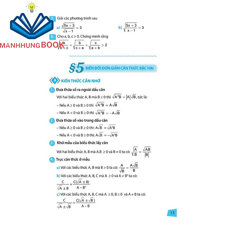 Rèn Kĩ Năng Học Tốt Toán Lớp 9 - Ảnh 7