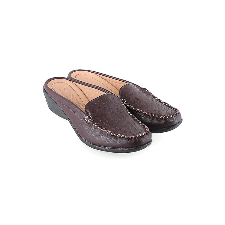Giày Sabo Nữ Da Bò Huy Hoàng HT7937 - Nâu Đất