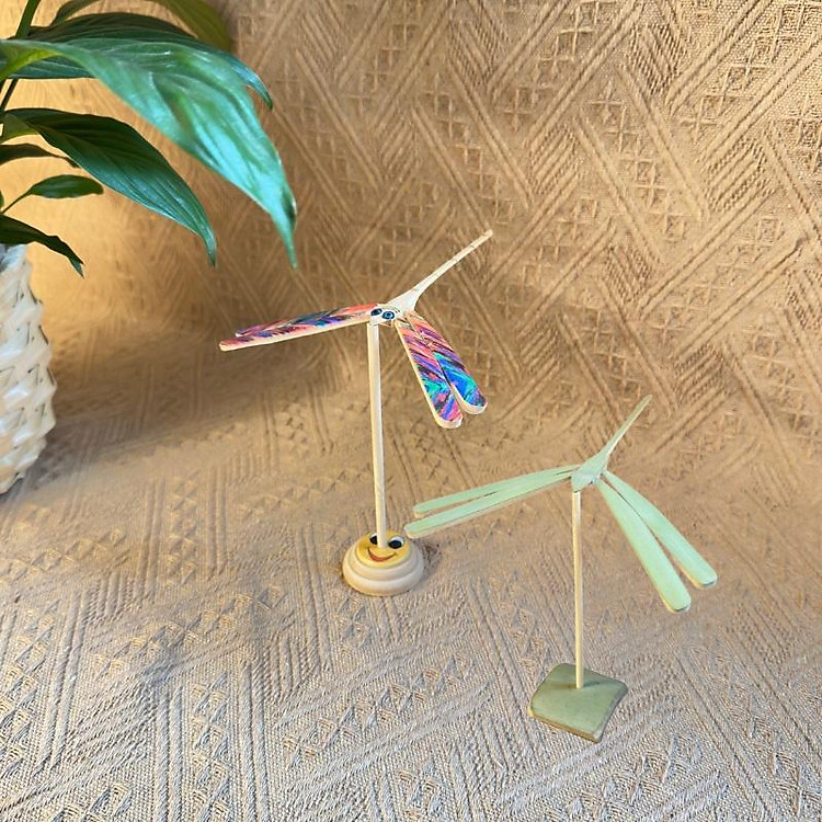 Chuồn chuồn tre ONGTRE cân bằng để bàn decor (loại dày) - Ảnh 2