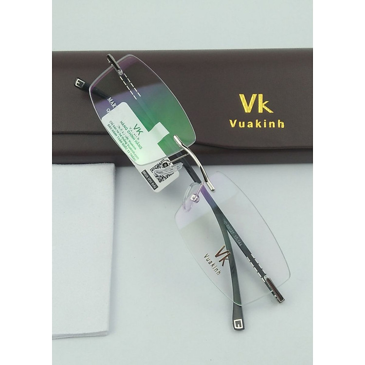 Gọng kính cận không viền càng điểm crom VK-29