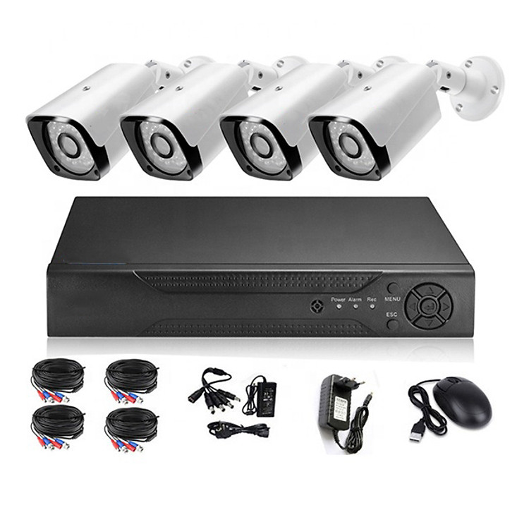 Bộ Camera KIT AHD ONTEK 4 Mắt Full HD 1080P - 2.0MP - Đủ phụ kiện Lắp đặt-Hàng nhập khẩu