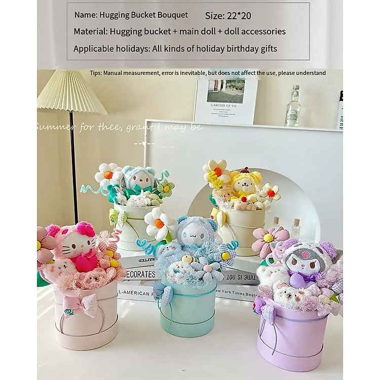 Chậu hoa gấu bông đáng yêu 15cm Chính hãng Tiết kiệm - Hình ảnh 5