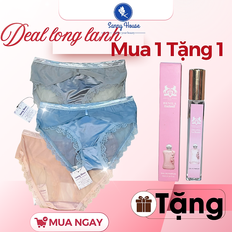 Combo Mix 3 Quần Lót Nữ Nhiều Mẫu Tặng Kèm 10ml Nước Hoa Chính Hãng