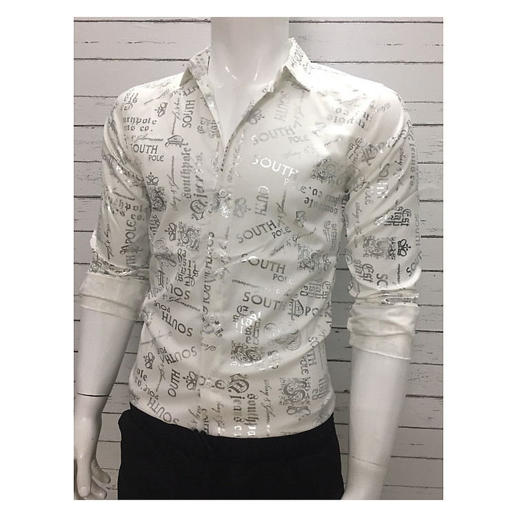 ÁO SƠ MI NAM QUẢNG CHÂU LỤA KATE CAO CẤP IN HỌA TIẾT ROMA ÁNH KIM SANG TRỌNG