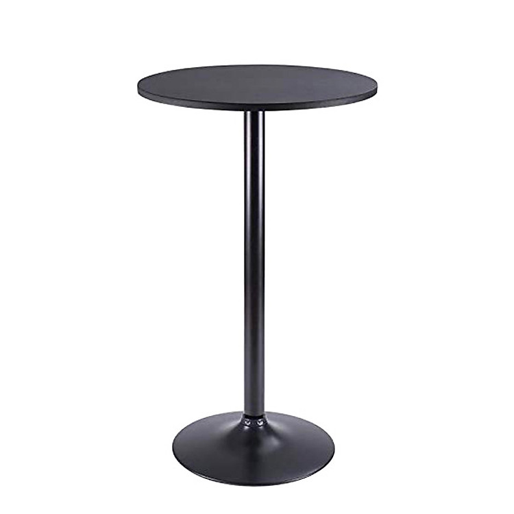 Bàn bar cao 1m1 mặt gỗ MDF tròn 60 cm hoặc Composite tròn 60 cm TB1528-06W chân thép sơn tĩnh điện đen cao cấp sang trọng hiện đại dùng được cho cả không gian ngoài trời HCM
