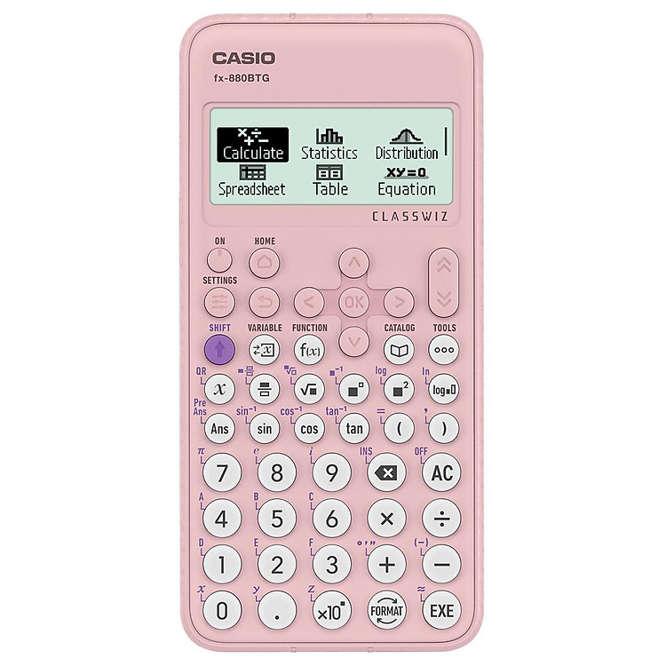 Máy Tính CASIO FX-880BTG - Màu Hồng + Bút Bi Pilot BP-1RT (2 chiếc) - Ảnh 3